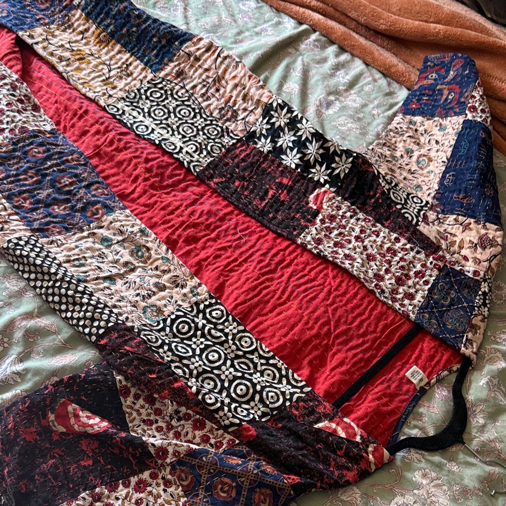 Colorful Patchwork Kimono Kantha Jacket Duster - image 2